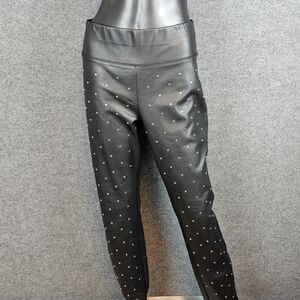 INC International Concepts Studded Faux Leather Leggings - Black